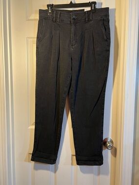 🦋 NWT Sonoma High-Rise  pleated front relaxed Women’s Jeans in Black size 14